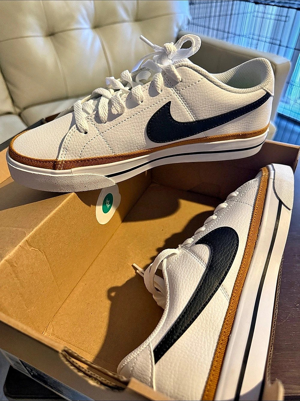 Nike Court Legacy NN Sneakers White & Brown US 8.5